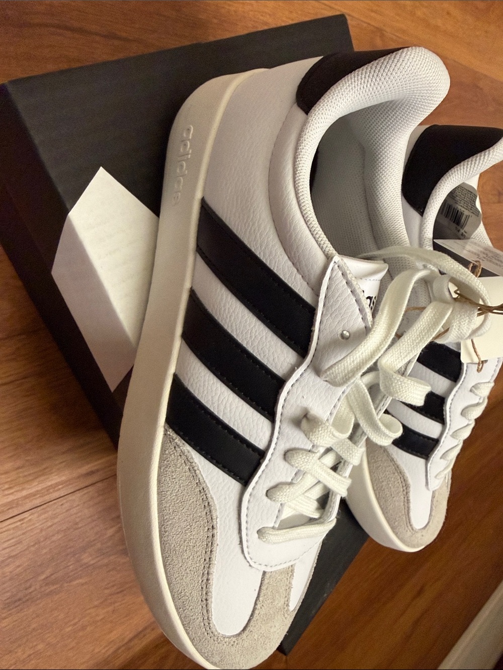 adidas White, Black and Gray Low-Top Sneakers - Picture 2 of 2